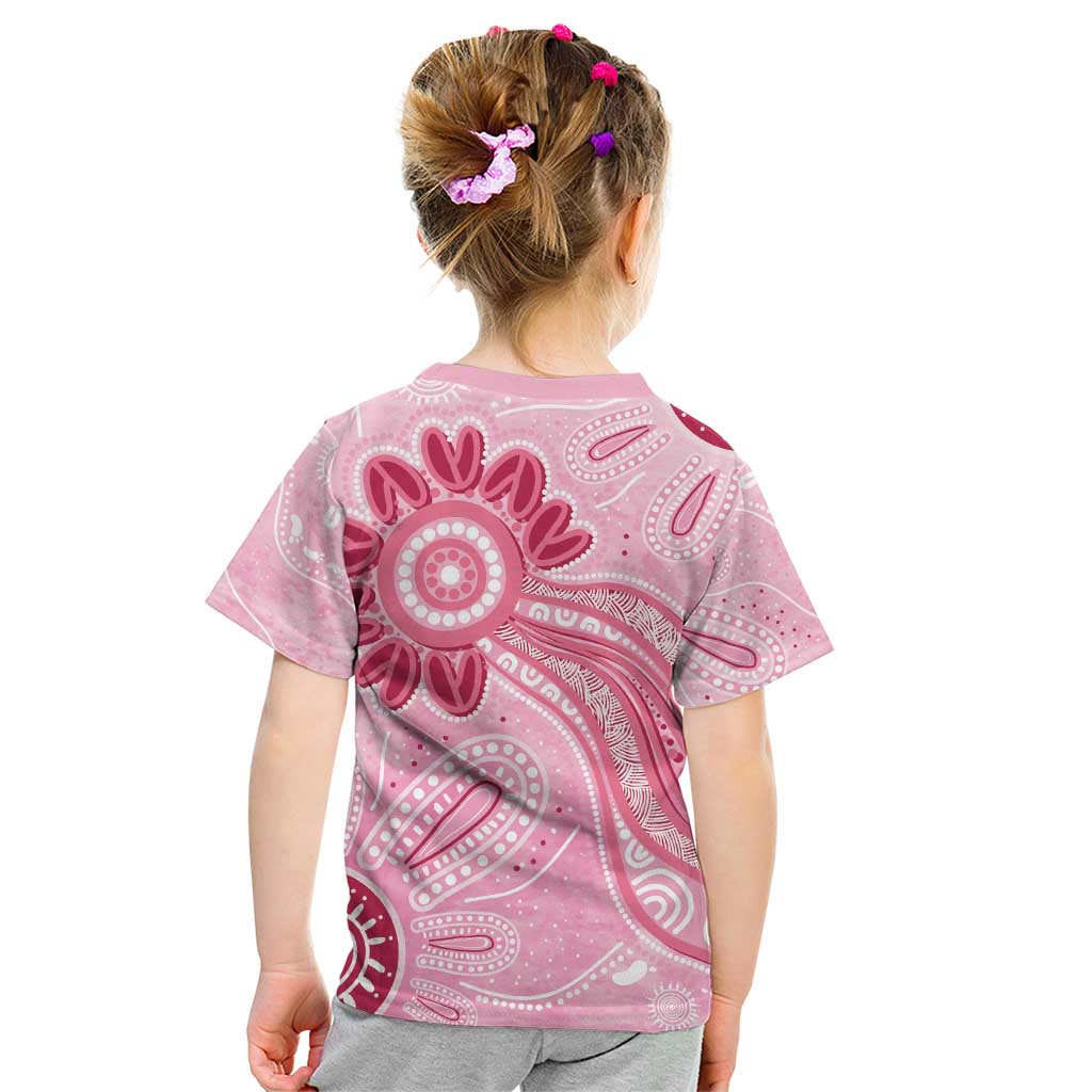First Nation Aboriginal Dot Arts Kid T Shirt Think Pink - Aussie Hoodie
