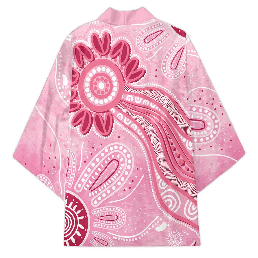 First Nation Aboriginal Dot Arts Kimono Think Pink - Aussie Hoodie