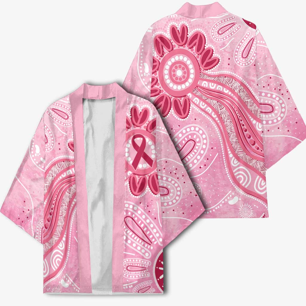 First Nation Aboriginal Dot Arts Kimono Think Pink - Aussie Hoodie