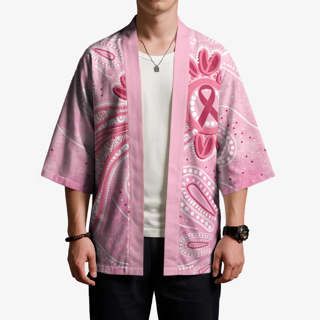 First Nation Aboriginal Dot Arts Kimono Think Pink - Aussie Hoodie