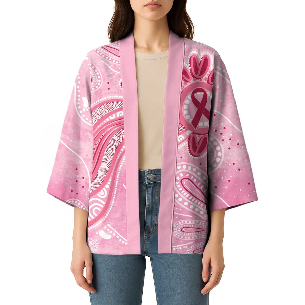 First Nation Aboriginal Dot Arts Kimono Think Pink - Aussie Hoodie