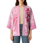 First Nation Aboriginal Dot Arts Kimono Think Pink - Aussie Hoodie
