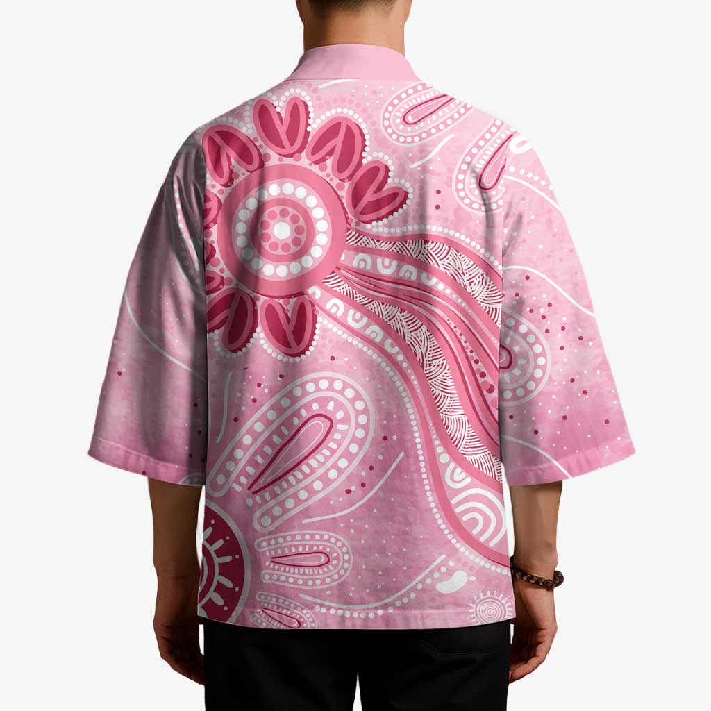 First Nation Aboriginal Dot Arts Kimono Think Pink - Aussie Hoodie