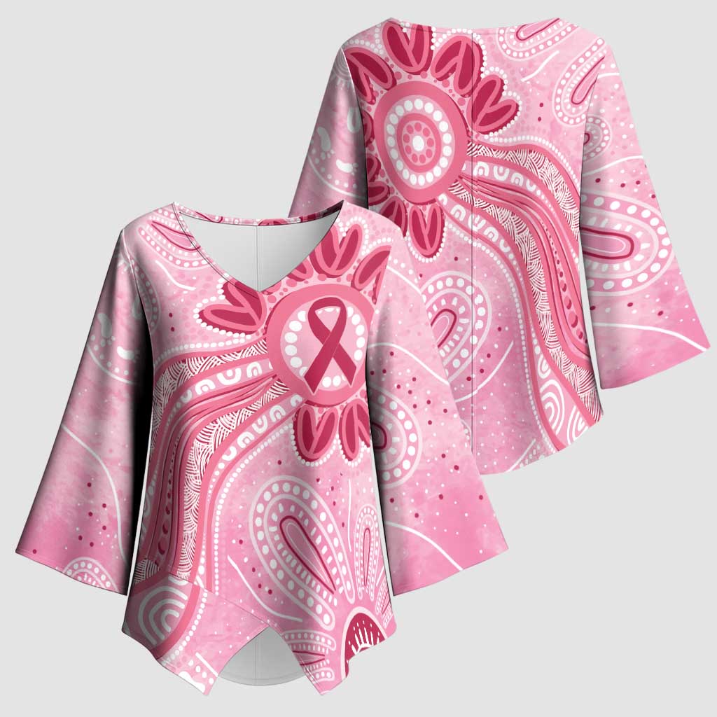First Nation Aboriginal Dot Arts Kimono Sleeve Blouse Think Pink - Aussie Hoodie