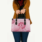 First Nation Aboriginal Dot Arts Leather Bag Think Pink - Aussie Hoodie