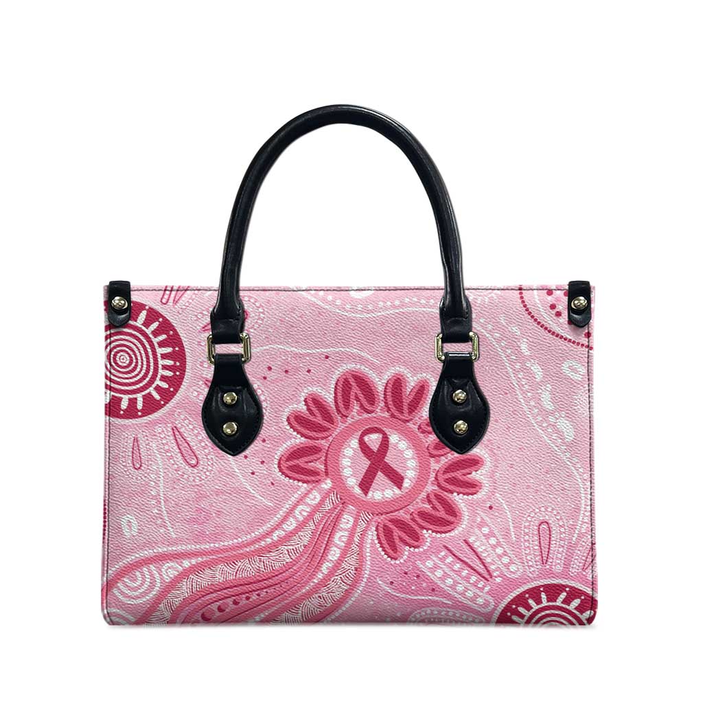 First Nation Aboriginal Dot Arts Leather Bag Think Pink - Aussie Hoodie