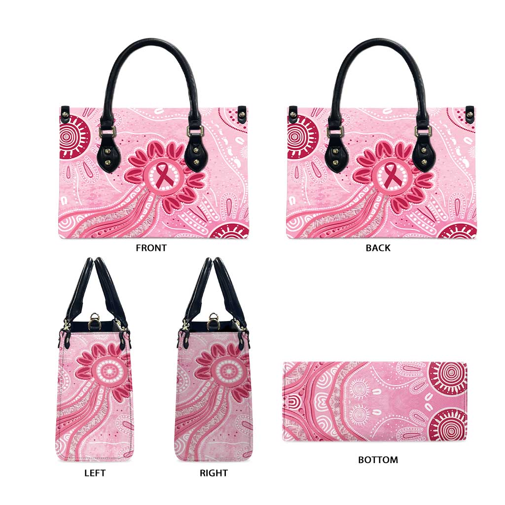 First Nation Aboriginal Dot Arts Leather Bag Think Pink - Aussie Hoodie