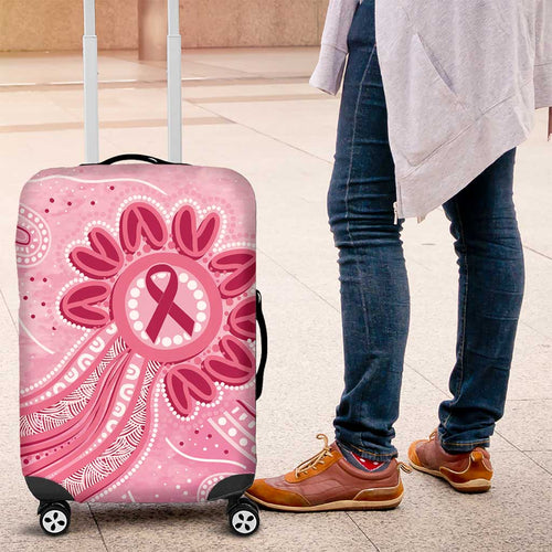 First Nation Aboriginal Dot Arts Luggage Cover Think Pink - Aussie Hoodie