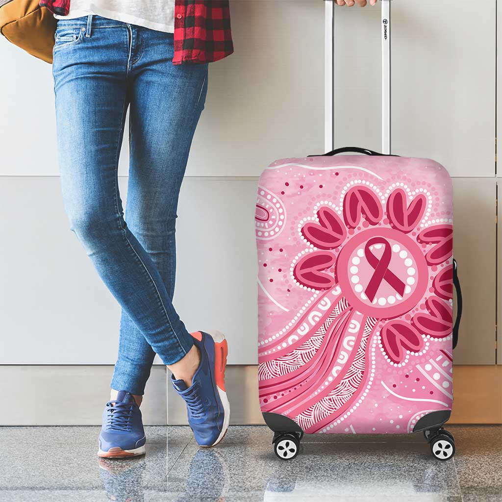 First Nation Aboriginal Dot Arts Luggage Cover Think Pink - Aussie Hoodie