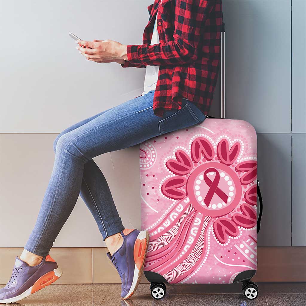 First Nation Aboriginal Dot Arts Luggage Cover Think Pink - Aussie Hoodie
