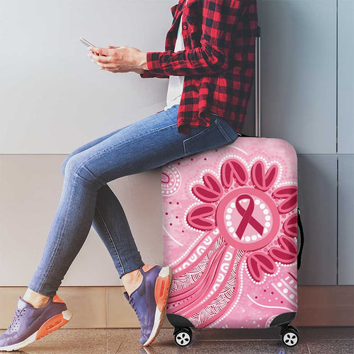 First Nation Aboriginal Dot Arts Luggage Cover Think Pink - Aussie Hoodie