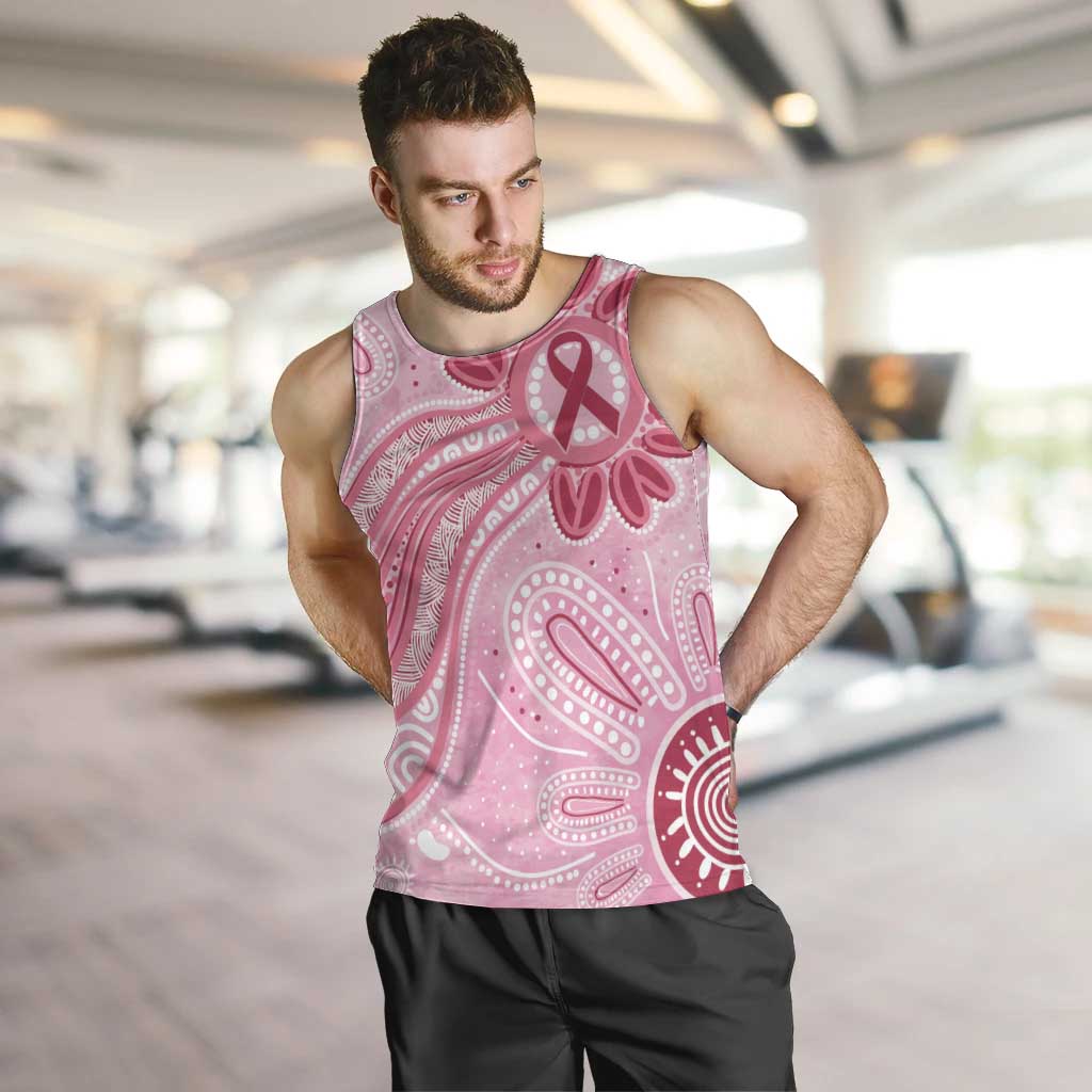 First Nation Aboriginal Dot Arts Men Tank Top Think Pink - Aussie Hoodie