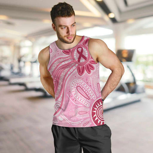 First Nation Aboriginal Dot Arts Men Tank Top Think Pink - Aussie Hoodie