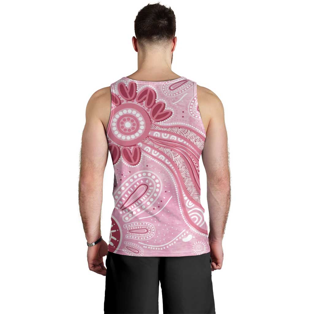 First Nation Aboriginal Dot Arts Men Tank Top Think Pink - Aussie Hoodie