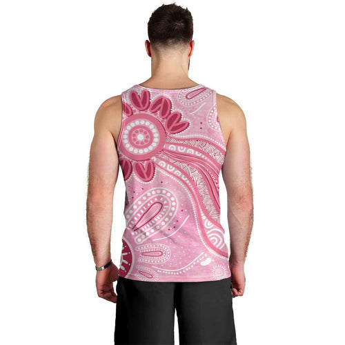 First Nation Aboriginal Dot Arts Men Tank Top Think Pink - Aussie Hoodie