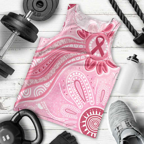 First Nation Aboriginal Dot Arts Men Tank Top Think Pink - Aussie Hoodie