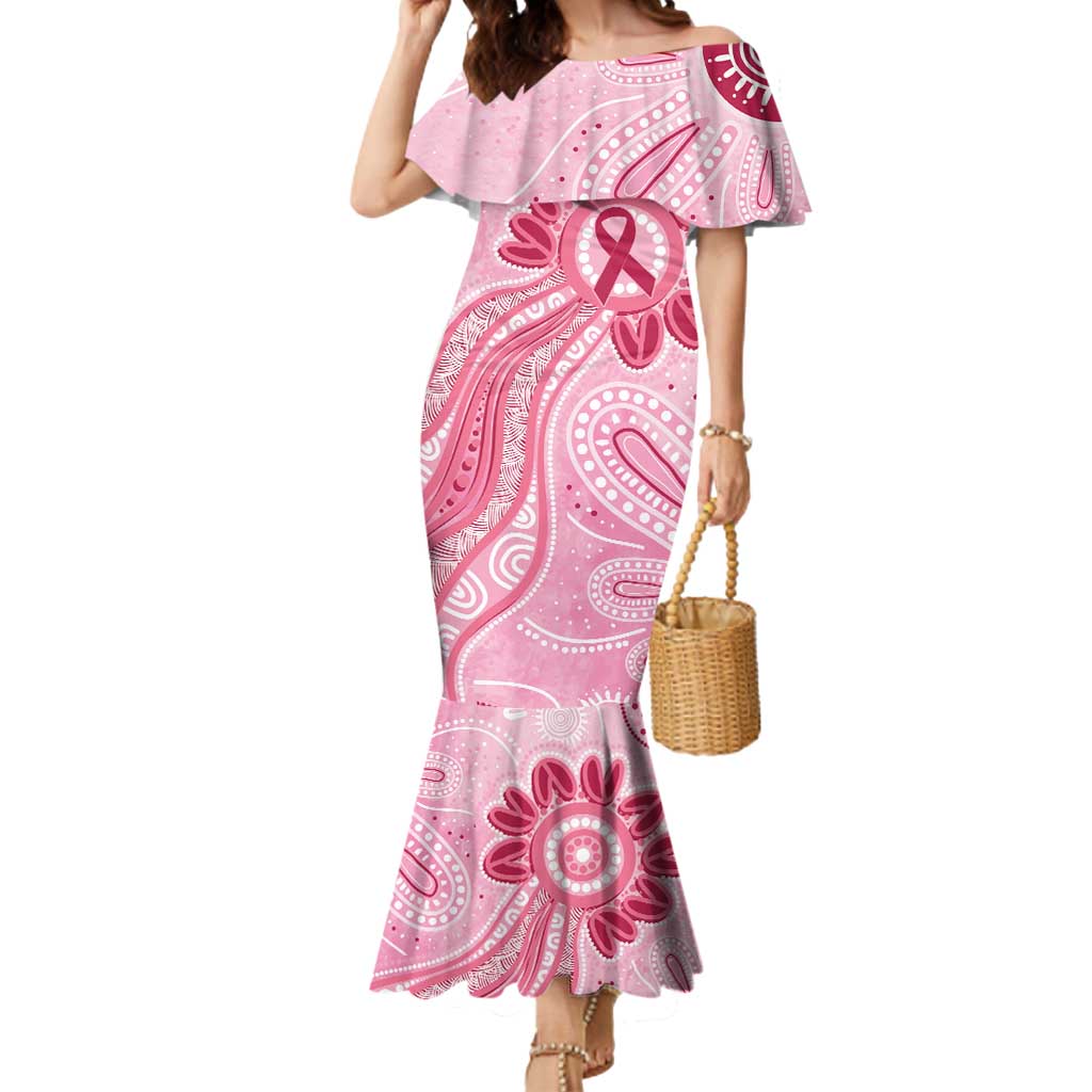 First Nation Aboriginal Dot Arts Mermaid Dress Think Pink - Aussie Hoodie