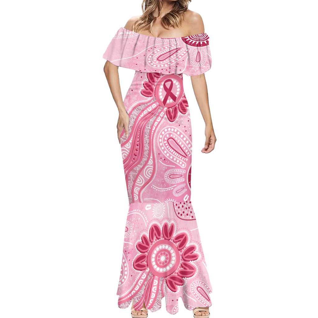 First Nation Aboriginal Dot Arts Mermaid Dress Think Pink - Aussie Hoodie