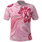 First Nation Aboriginal Dot Arts Polo Shirt Think Pink - Aussie Hoodie