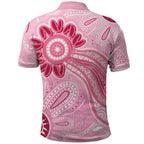 First Nation Aboriginal Dot Arts Polo Shirt Think Pink - Aussie Hoodie