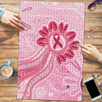 First Nation Aboriginal Dot Arts Puzzle Think Pink - Aussie Hoodie