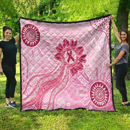 First Nation Aboriginal Dot Arts Quilt Think Pink - Aussie Hoodie