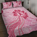 First Nation Aboriginal Dot Arts Quilt Bed Set Think Pink - Aussie Hoodie