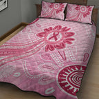 First Nation Aboriginal Dot Arts Quilt Bed Set Think Pink - Aussie Hoodie