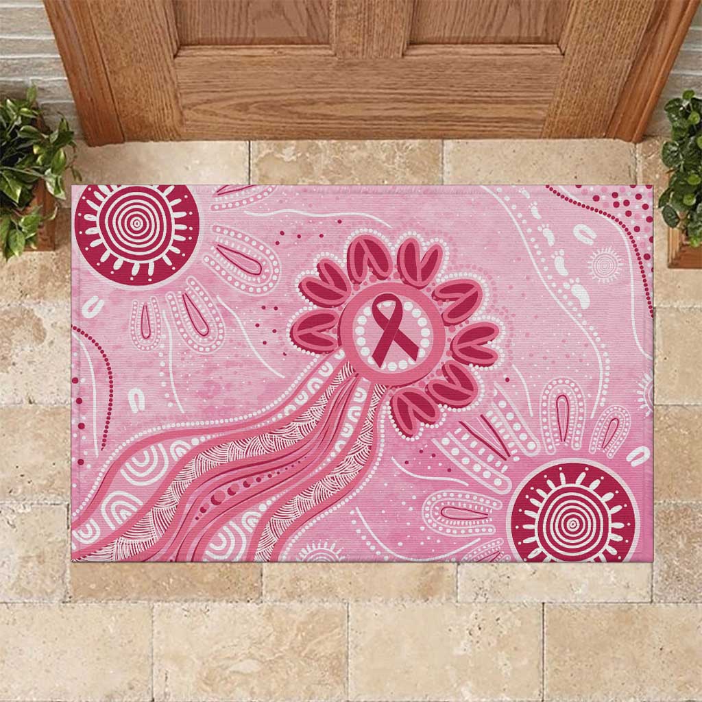 First Nation Aboriginal Dot Arts Rubber Doormat Think Pink - Aussie Hoodie