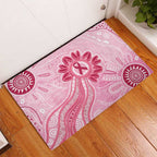 First Nation Aboriginal Dot Arts Rubber Doormat Think Pink - Aussie Hoodie