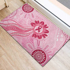 First Nation Aboriginal Dot Arts Rubber Doormat Think Pink - Aussie Hoodie