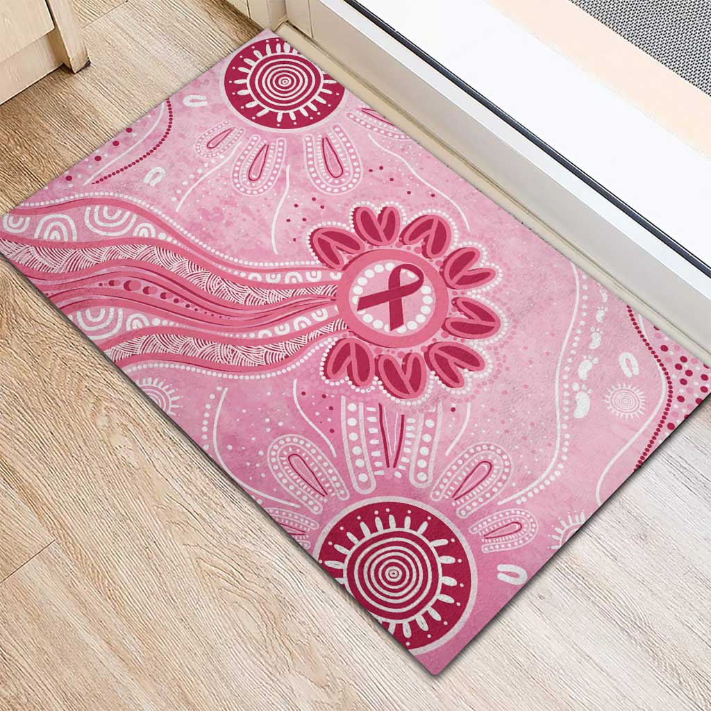 First Nation Aboriginal Dot Arts Rubber Doormat Think Pink - Aussie Hoodie