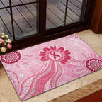 First Nation Aboriginal Dot Arts Rubber Doormat Think Pink - Aussie Hoodie