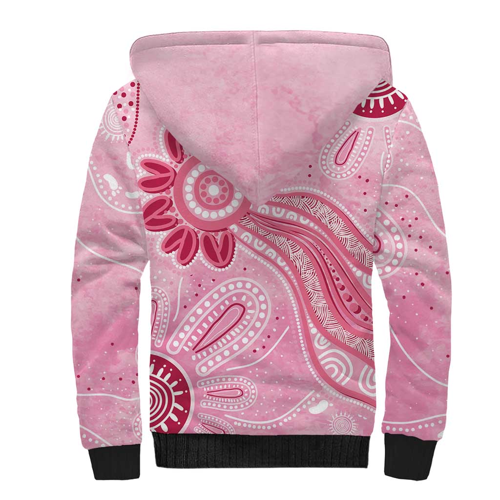 First Nation Aboriginal Dot Arts Sherpa Hoodie Think Pink - Aussie Hoodie