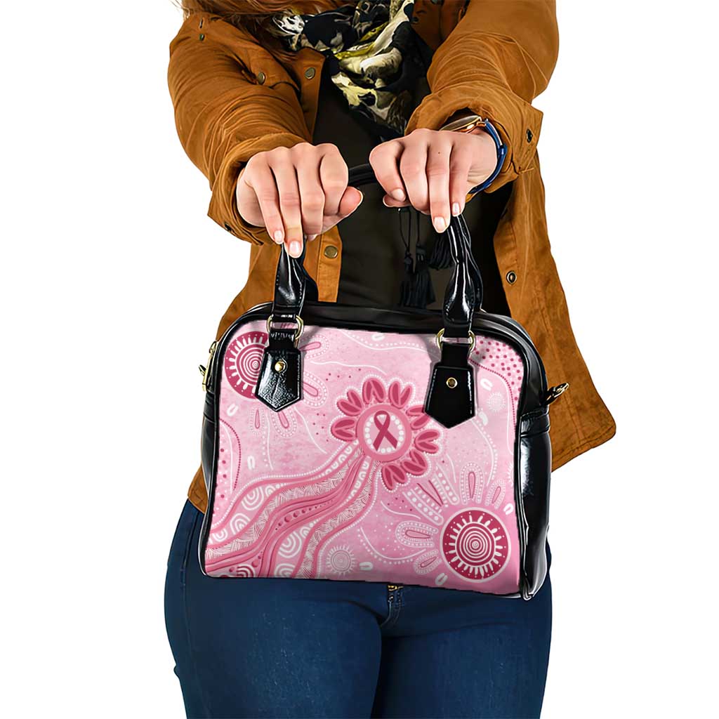 First Nation Aboriginal Dot Arts Shoulder Handbag Think Pink - Aussie Hoodie