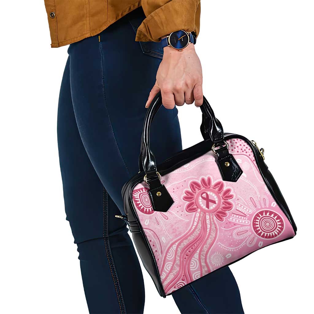 First Nation Aboriginal Dot Arts Shoulder Handbag Think Pink - Aussie Hoodie