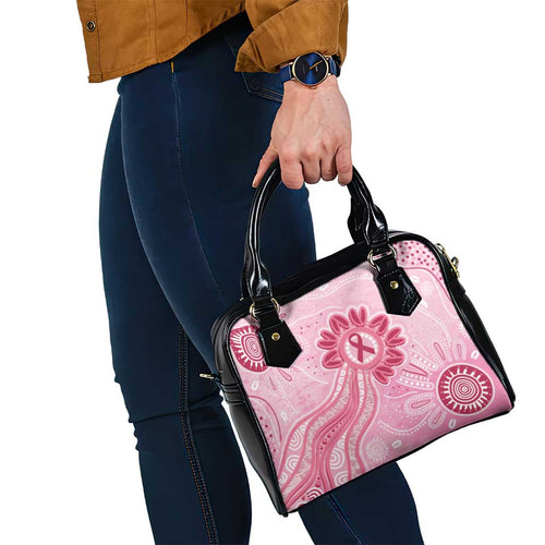 First Nation Aboriginal Dot Arts Shoulder Handbag Think Pink - Aussie Hoodie