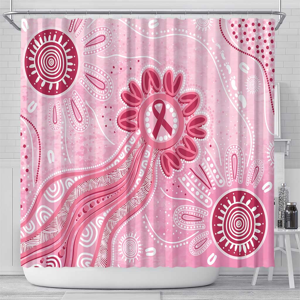 First Nation Aboriginal Dot Arts Shower Curtain Think Pink - Aussie Hoodie