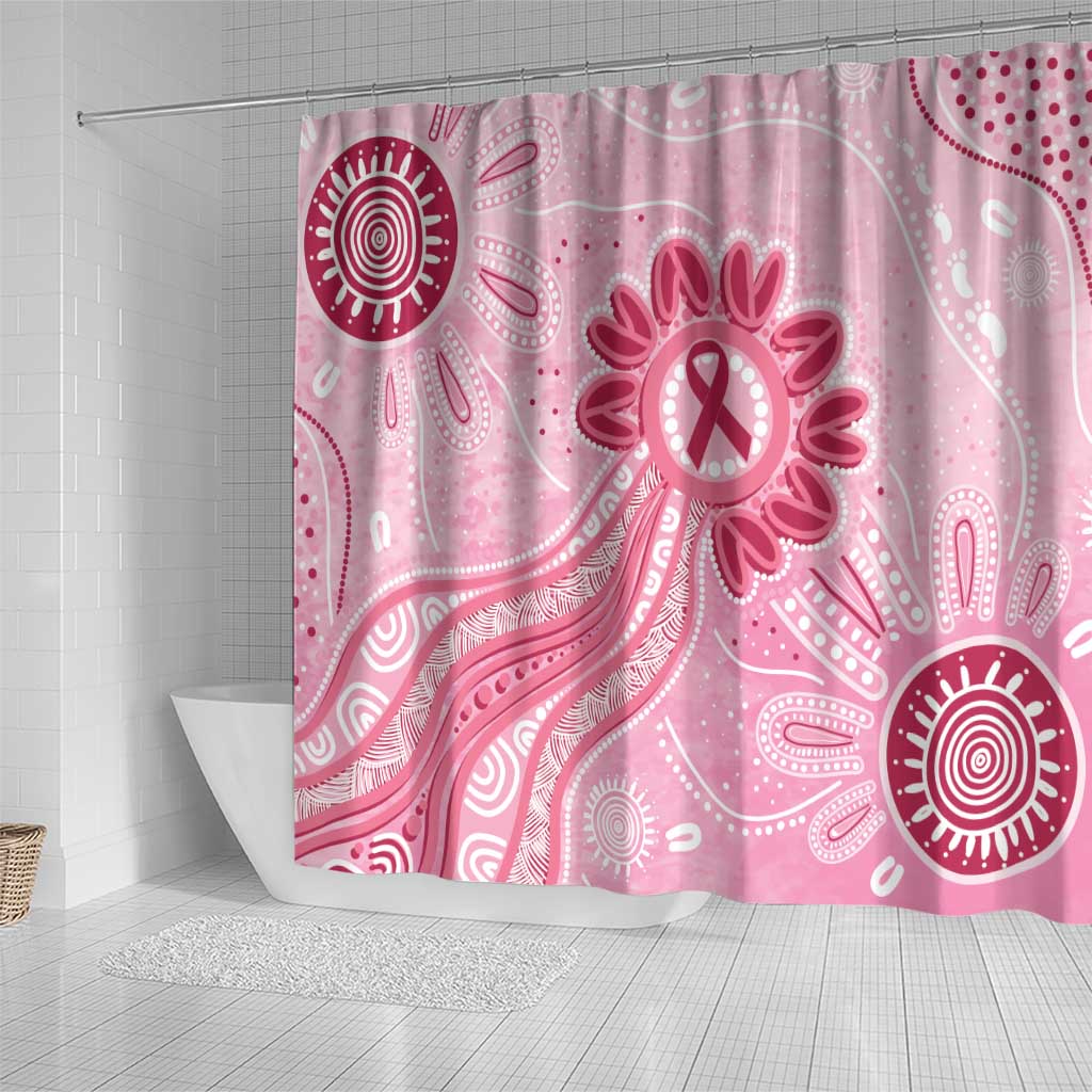 First Nation Aboriginal Dot Arts Shower Curtain Think Pink - Aussie Hoodie