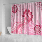 First Nation Aboriginal Dot Arts Shower Curtain Think Pink - Aussie Hoodie