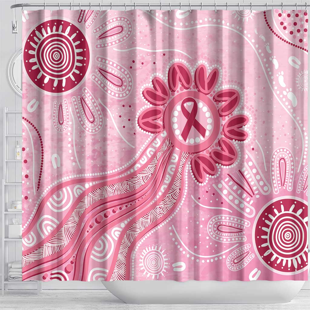 First Nation Aboriginal Dot Arts Shower Curtain Think Pink - Aussie Hoodie