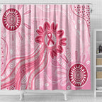 First Nation Aboriginal Dot Arts Shower Curtain Think Pink - Aussie Hoodie