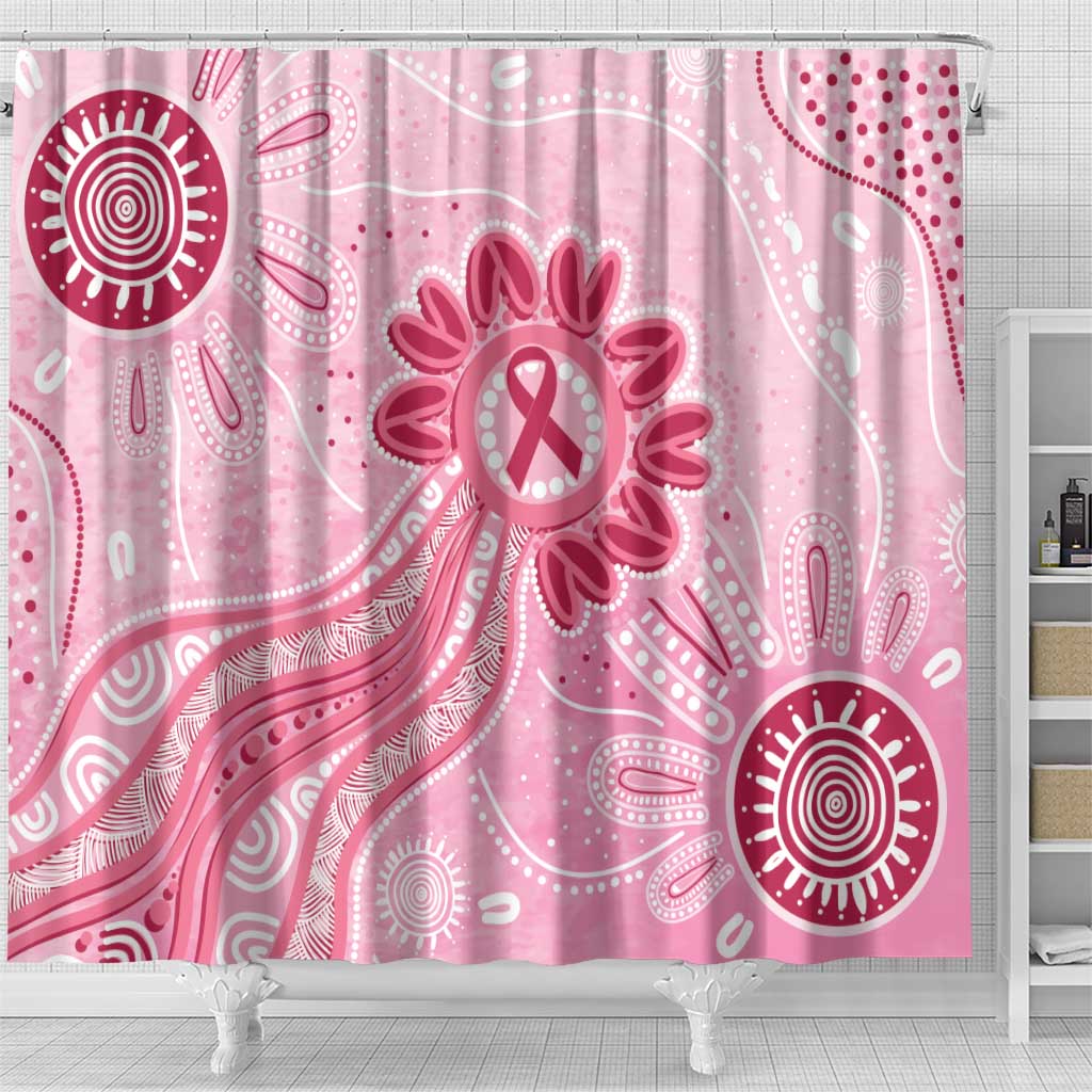 First Nation Aboriginal Dot Arts Shower Curtain Think Pink - Aussie Hoodie