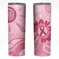 First Nation Aboriginal Dot Arts Skinny Tumbler Think Pink - Aussie Hoodie