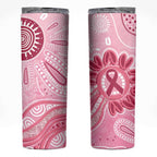 First Nation Aboriginal Dot Arts Skinny Tumbler Think Pink - Aussie Hoodie