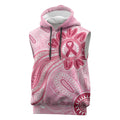 First Nation Aboriginal Dot Arts Sleeveless Hoodie Think Pink - Aussie Hoodie