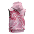 First Nation Aboriginal Dot Arts Sleeveless Hoodie Think Pink - Aussie Hoodie