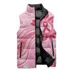 First Nation Aboriginal Dot Arts Sleeveless Puffer Jacket Think Pink - Aussie Hoodie