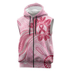 First Nation Aboriginal Dot Arts Sleeveless Zip Hoodie Think Pink LT7