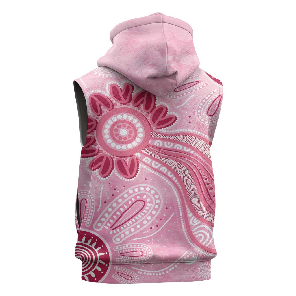 First Nation Aboriginal Dot Arts Sleeveless Zip Hoodie Think Pink LT7
